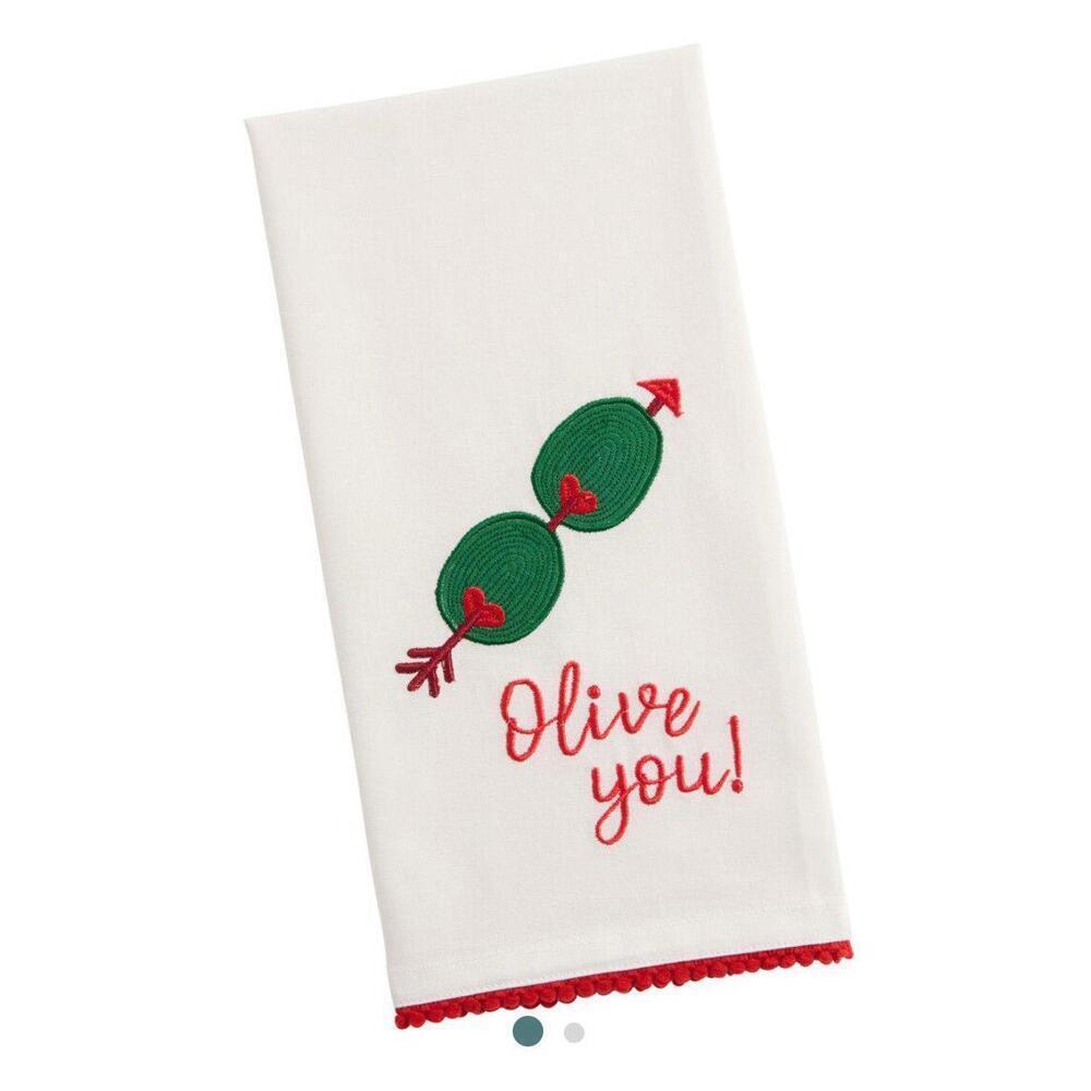 Valentine Olive You Dish Towel from World Market BNWT